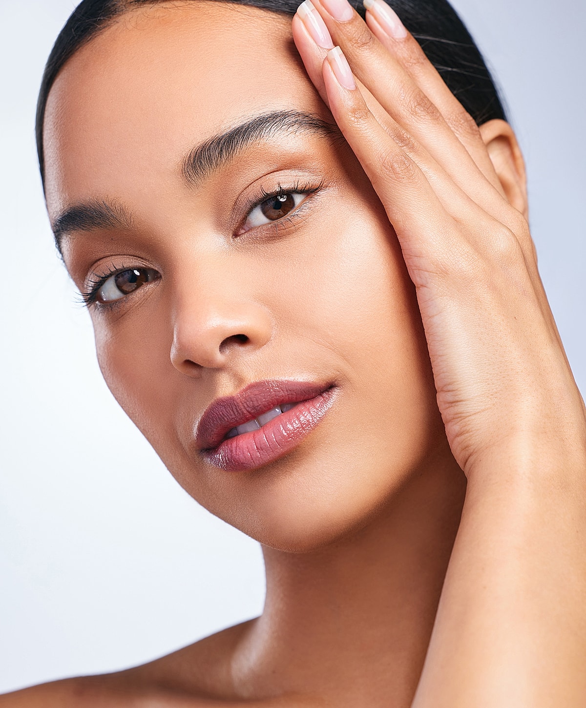 Close-up of a woman's face, natural beauty.